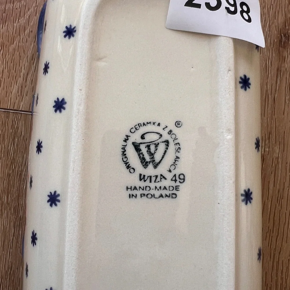 Wiza Polish Pottery Loaf Pan Boleslawiec Handmade Stoneware Apple Star Pattern